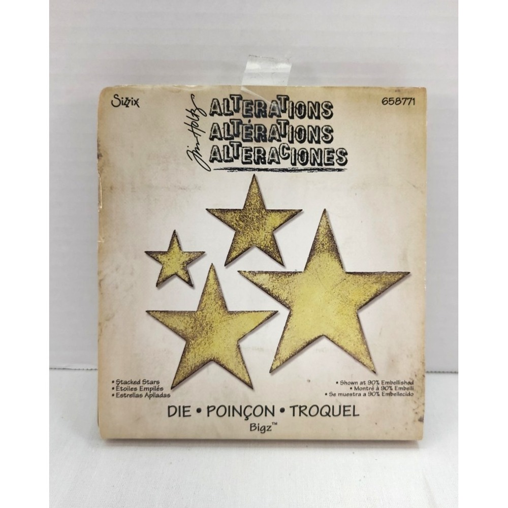 Sizzix Bigz Die Tim Holtz Alterations Stacked Stars 658771